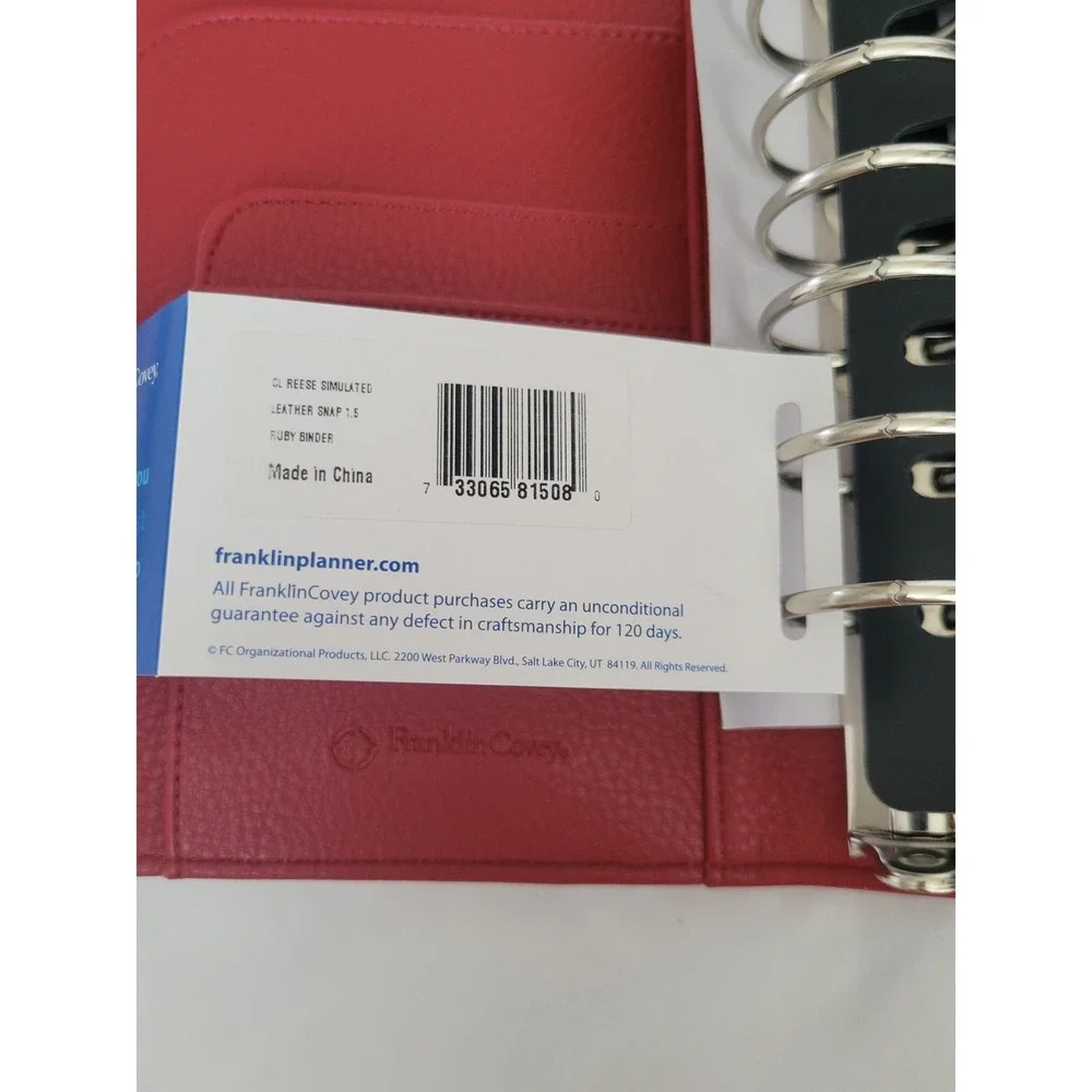 FranklinCovey Classic Ruby Red Pebble Leather 1.5